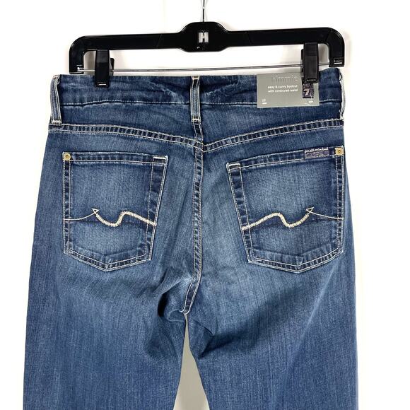 7 for All Mankind Kimmie Jeans Blue Low Waist Zip Fly Bootcut Leg Sz 28 - Picture 7 of 9